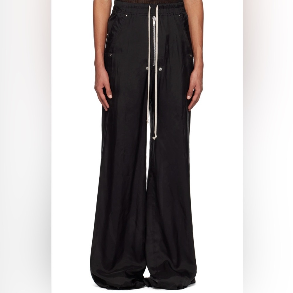 Rick Owens Bela Wide Leg Satin Pants